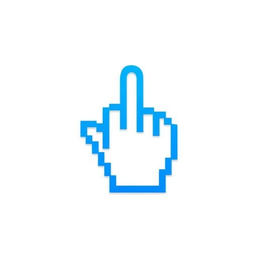 $COURSE mascot: a pixelated blue cursor hand